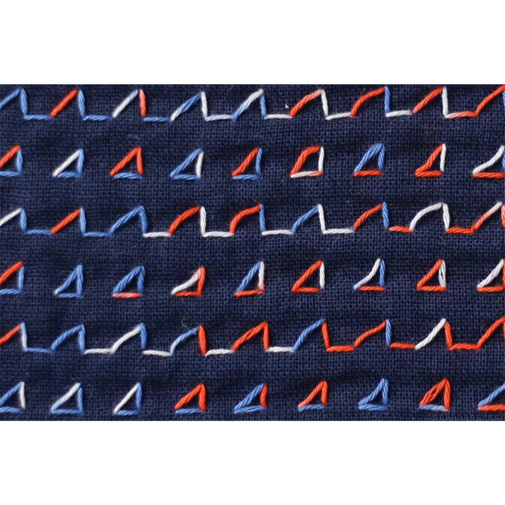 Daruma Sashiko Garn - 401 orange aqua Mix