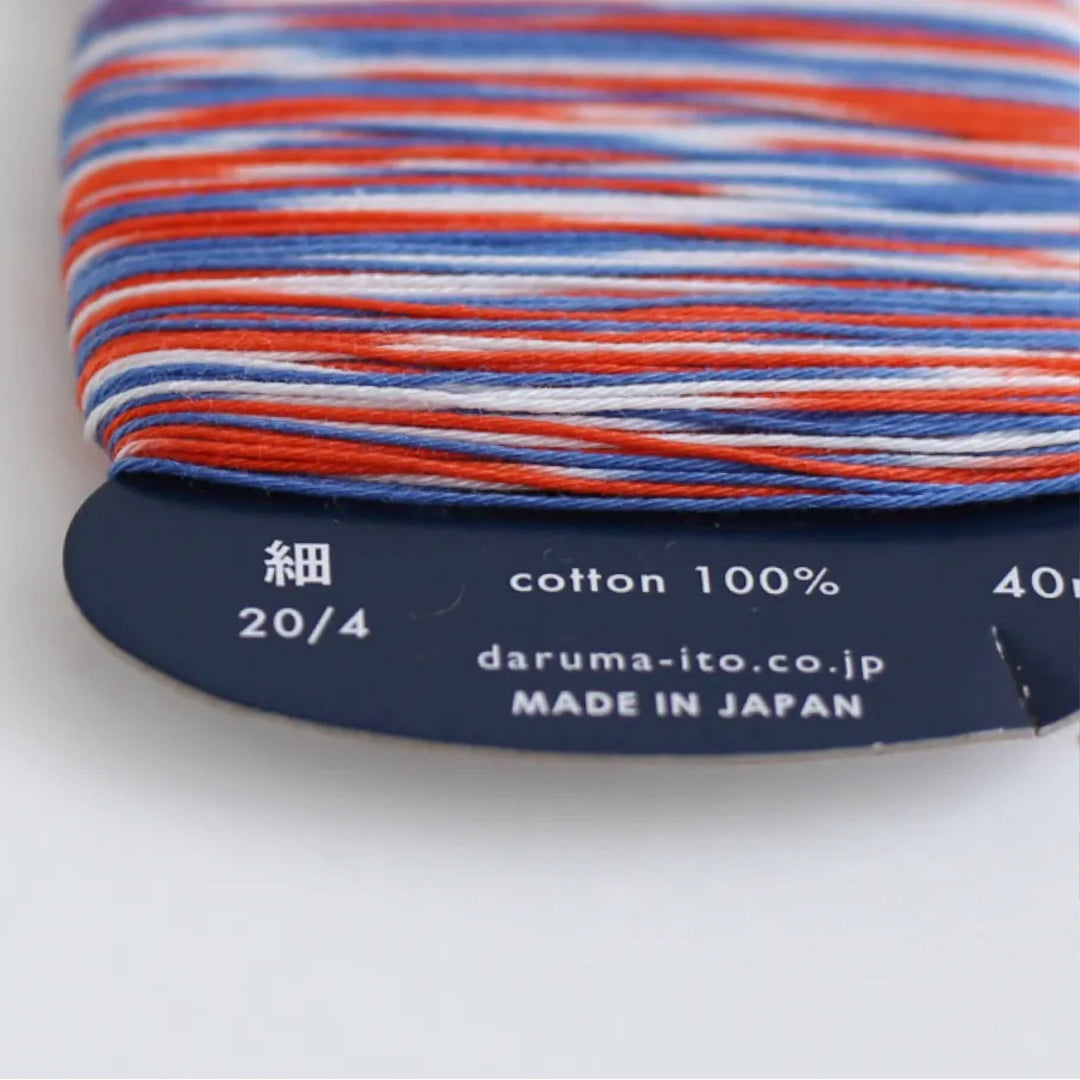 Daruma Sashiko Garn - 401 orange aqua Mix