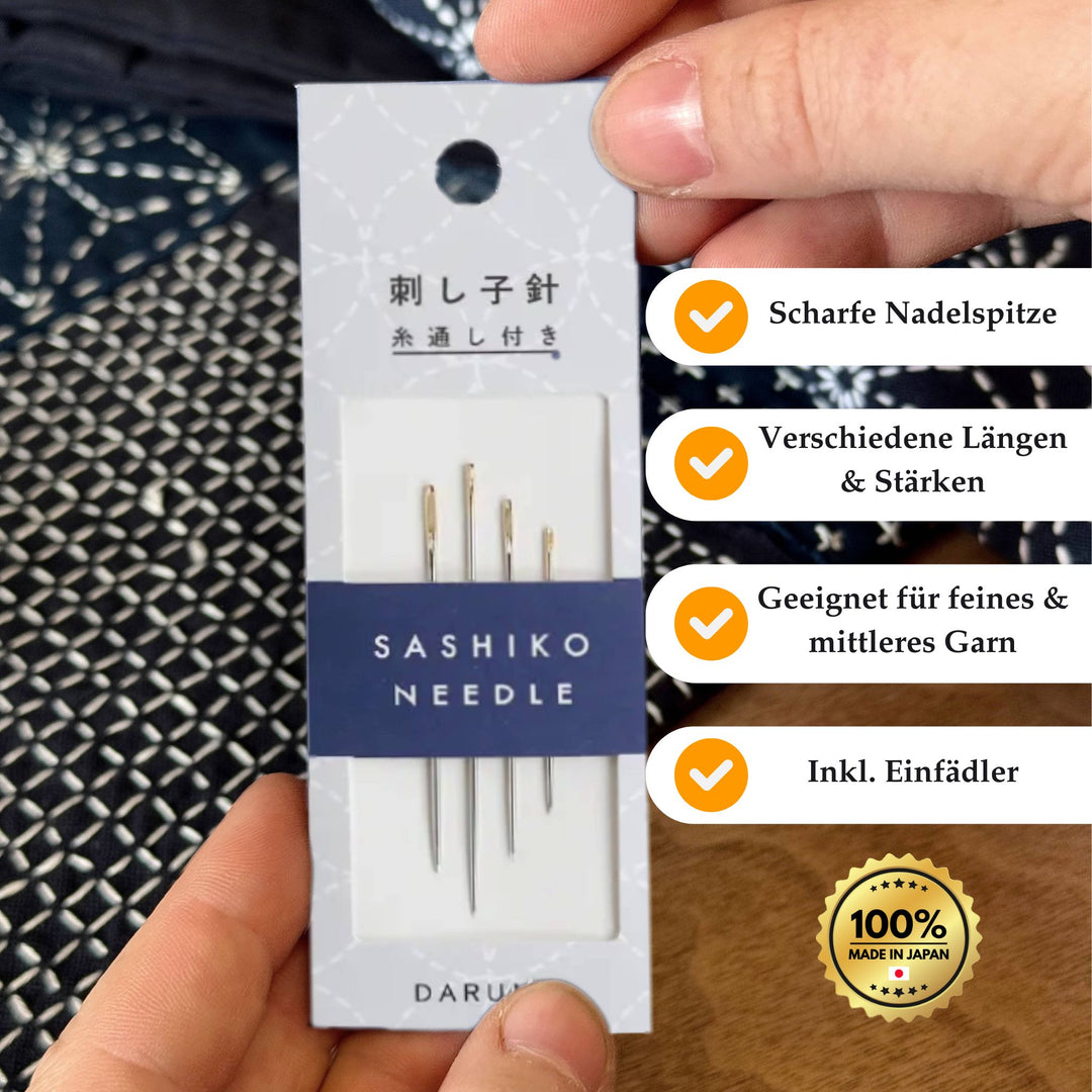 Daruma Sashiko Nadeln - 4 Stück