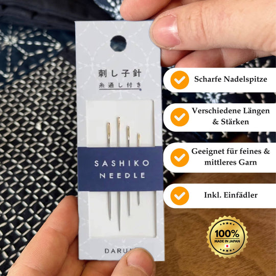 Daruma Sashiko Nadeln - 4 Stück