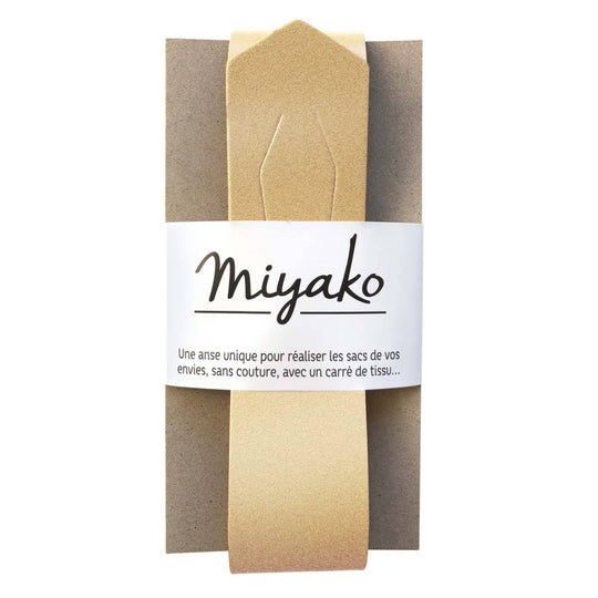 Miyako Taschengriff aus Leder - OR gold
