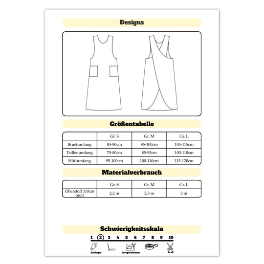 Schnittmuster Schürze Natsuki