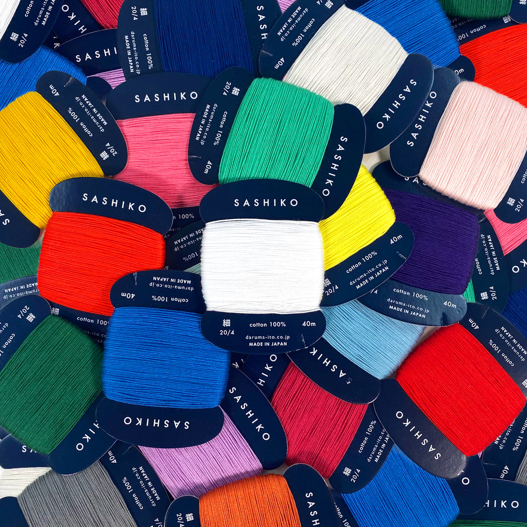 Sashiko Garn in bunten Farben