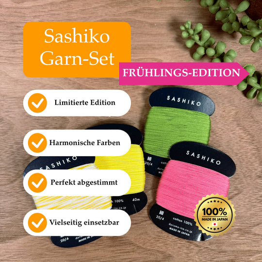 Daruma Sashiko Garn-Set - Frühlings Edition
