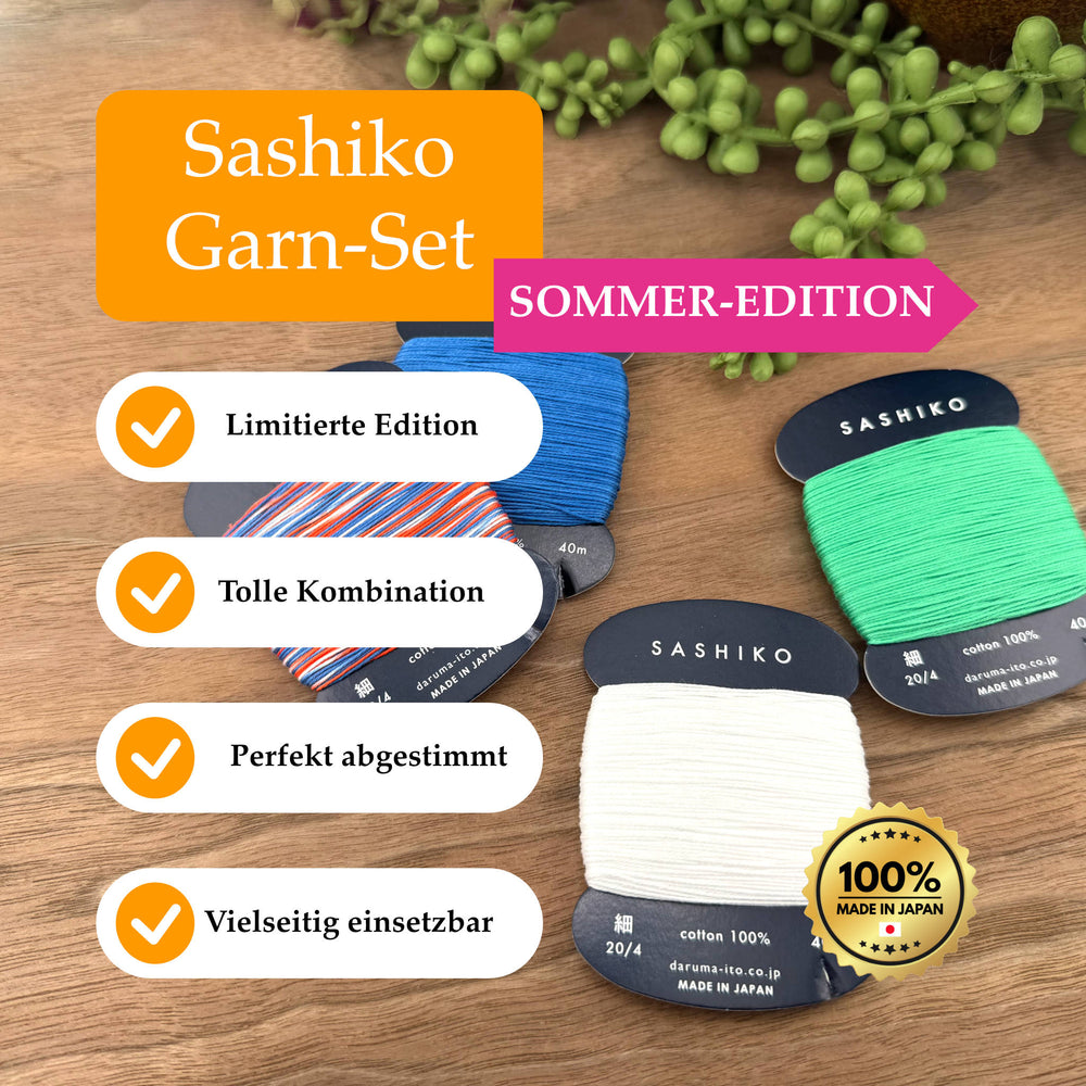 Daruma Sashiko Garn-Set - Sommer Edition