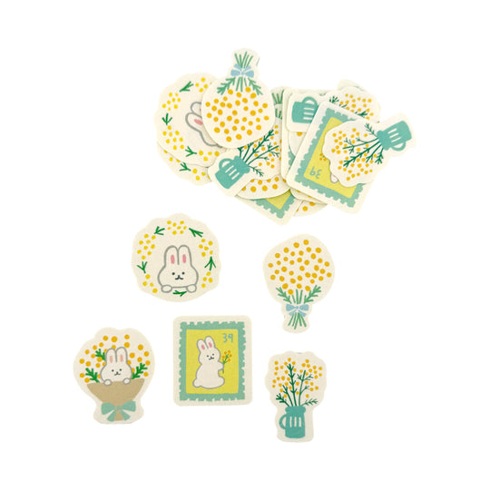 Washi Sticker - Häschen &amp; Blumen
