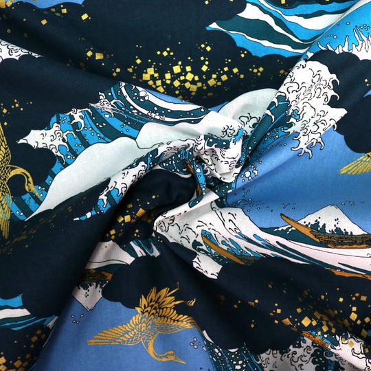 Hokusai Welle Ukiyo-e - Blau