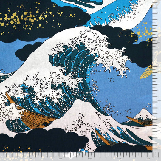 Hokusai Welle Ukiyo-e - Blau