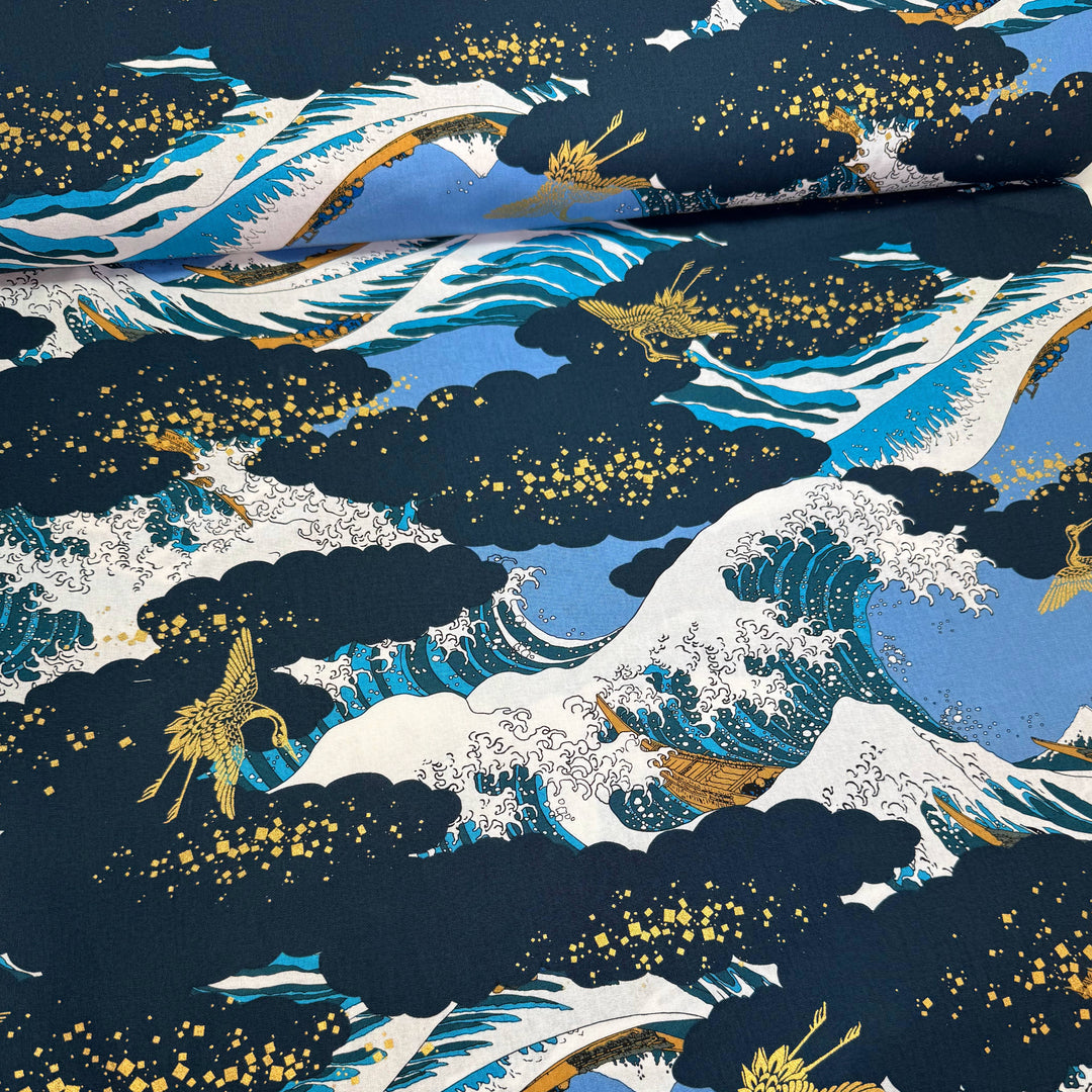 Hokusai Welle Ukiyo-e - Blau