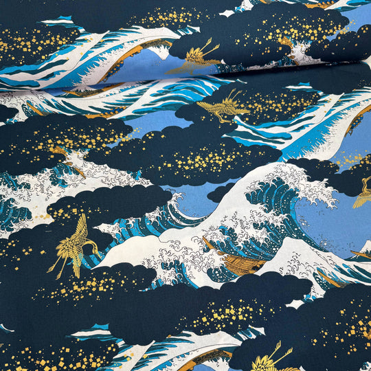 Hokusai Welle Ukiyo-e - Blau