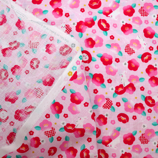 Kleine Häschen & Tsubaki Blüten - Rosa