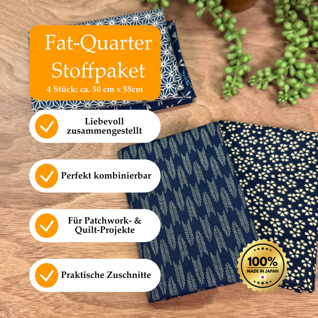 Fat-Quarter Stoffpaket - No.1.10 - Dunkelblau