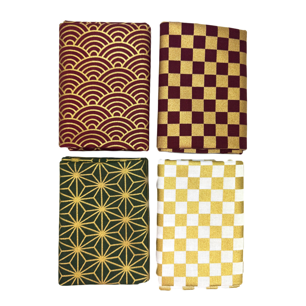 Fat Quarter Stoffpaket - No.1.9 - Gold Rot Grün