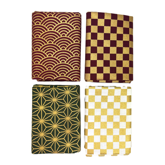 Fat Quarter Stoffpaket - No.1.9 - Gold Rot Grün
