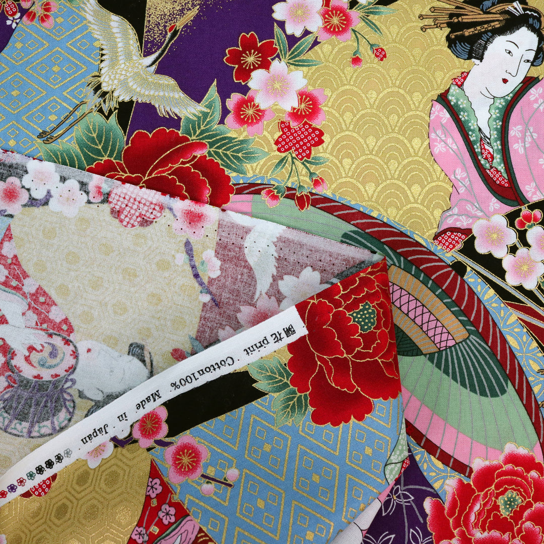 Geishas & Chrysanthemen - Schwarz