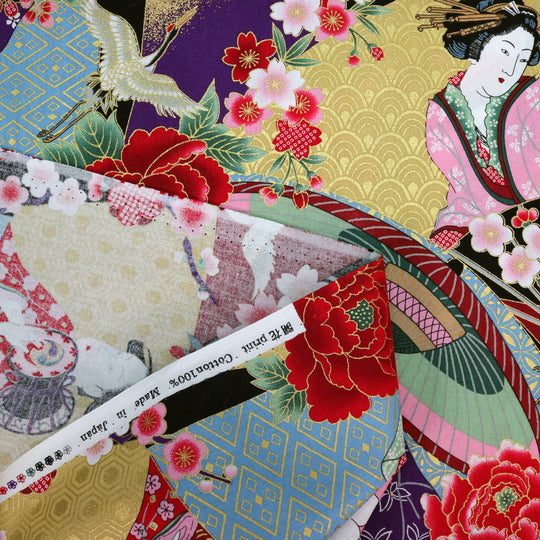 Geishas & Chrysanthemen - Schwarz