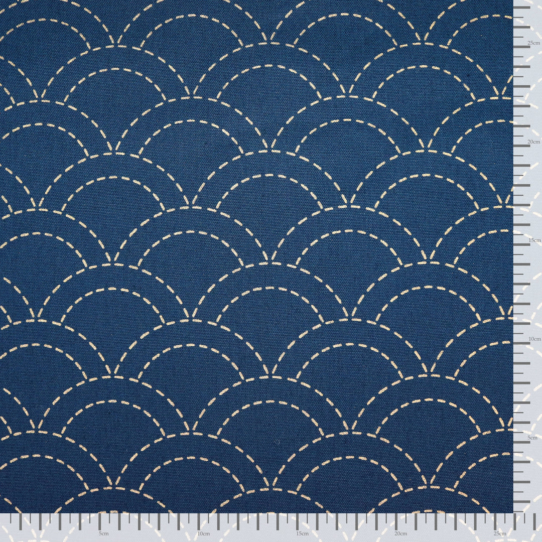 Sashiko Stoff Seigaha - Dunkelblau