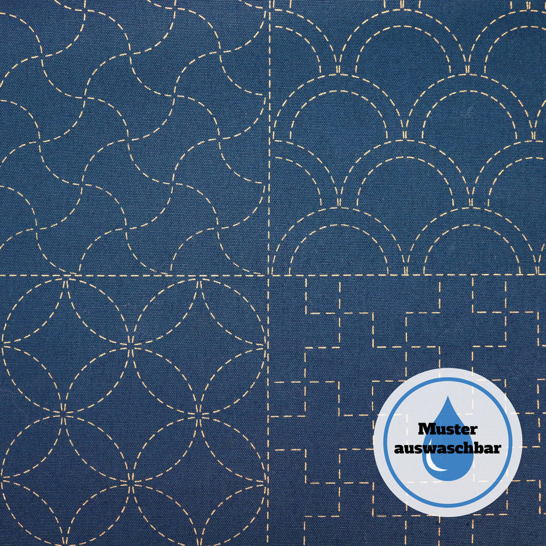 Sashiko Stoff Muster Mix No.1 - Dunkelblau