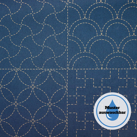 Sashiko Stoff Muster Mix No.1 - Dunkelblau