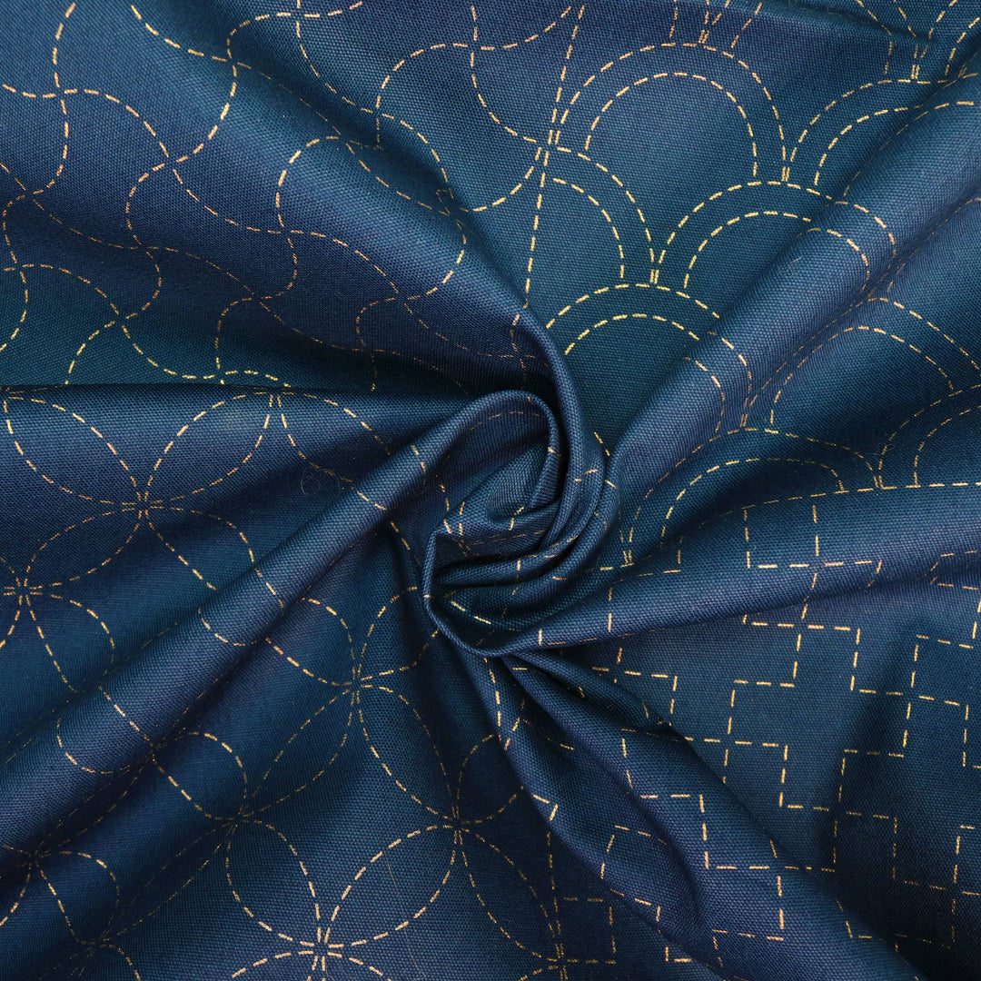 Sashiko Stoff Muster Mix No.1 - Dunkelblau