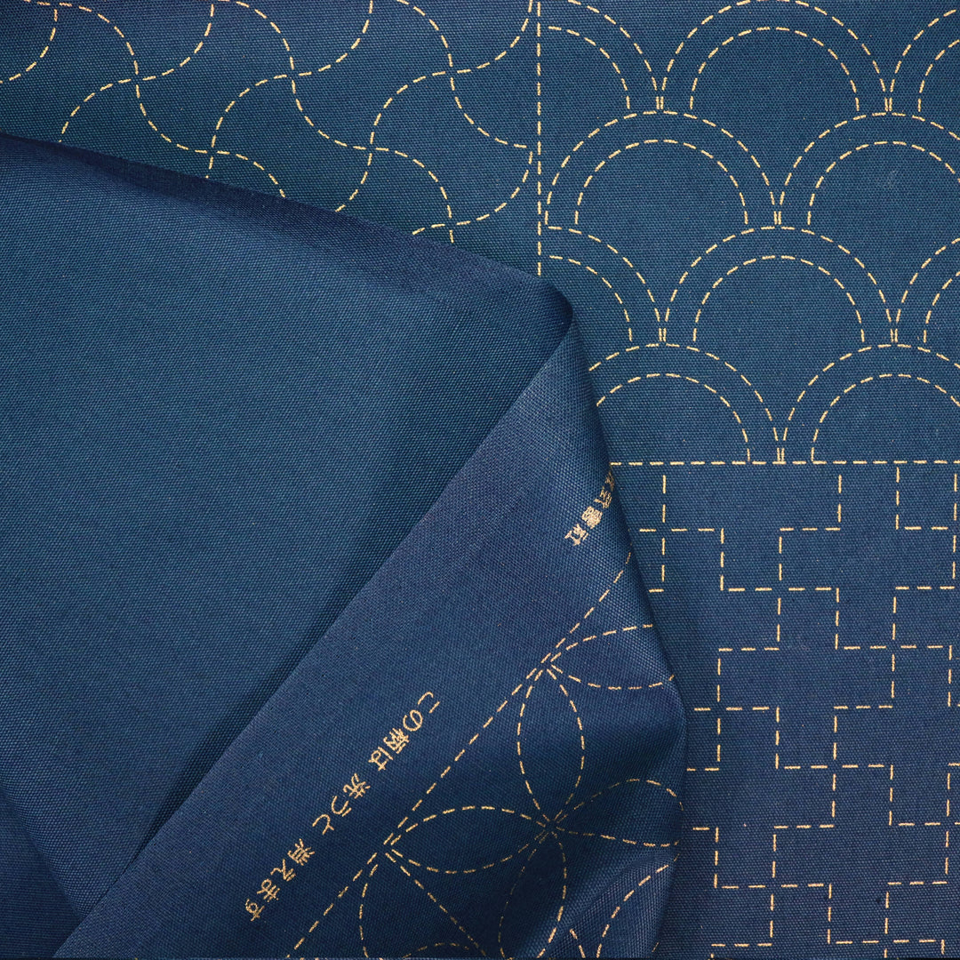 Sashiko Stoff Muster Mix No.1 - Dunkelblau