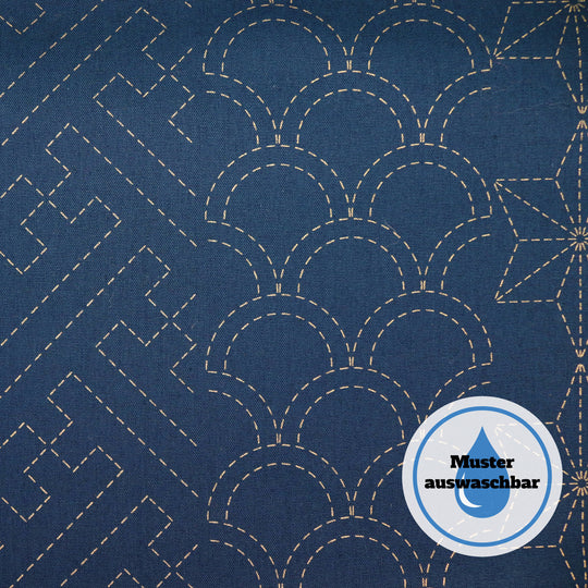Sashiko Stoff Muster Mix No.2 - Dunkelblau