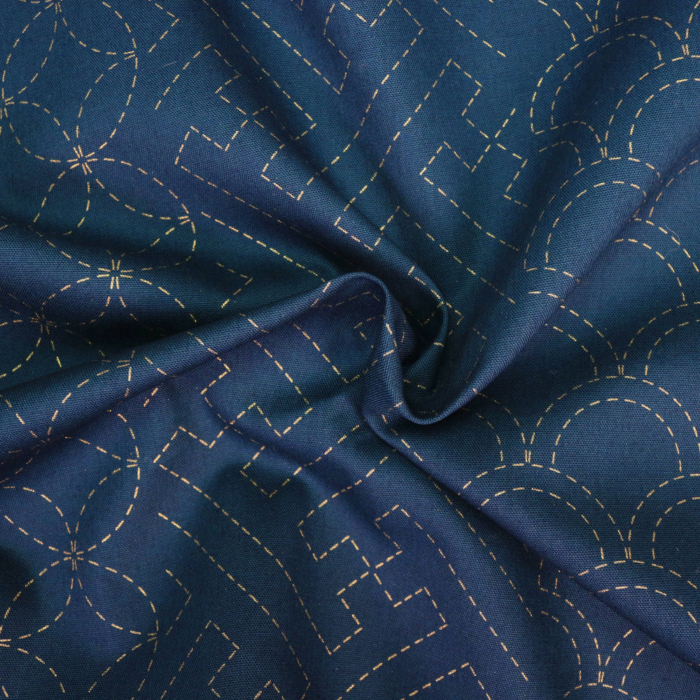 Sashiko Stoff Muster Mix No.2 - Dunkelblau