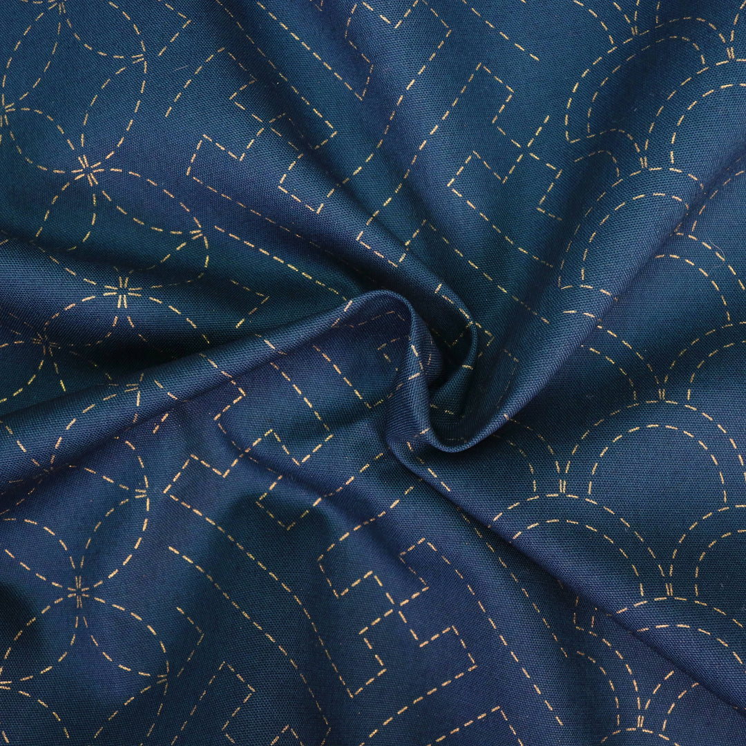 Sashiko Stoff Muster Mix No.2 - Dunkelblau