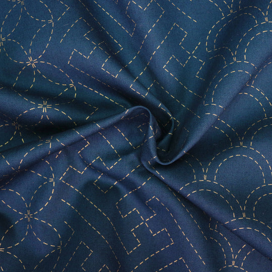 Sashiko Stoff Muster Mix No.2 - Dunkelblau