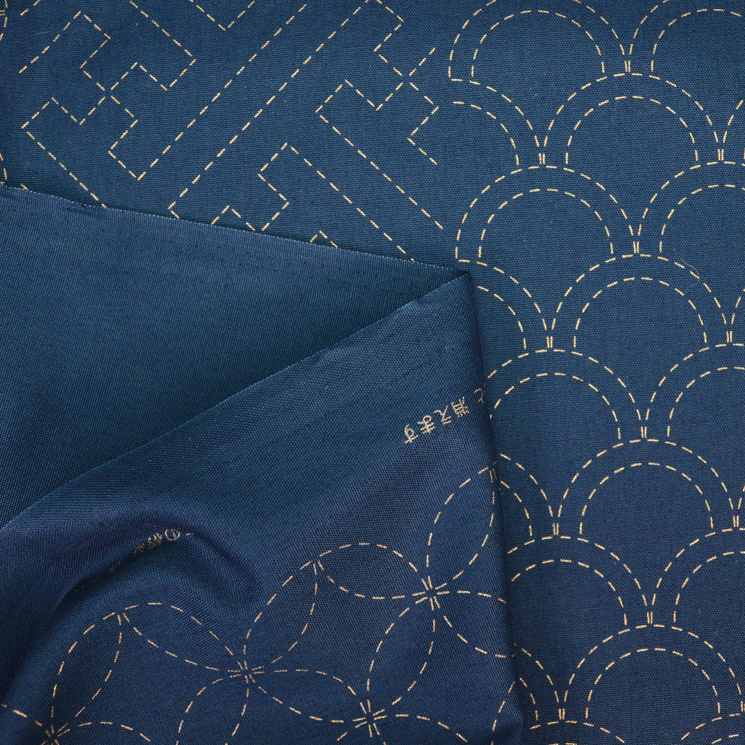 Sashiko Stoff Muster Mix No.2 - Dunkelblau