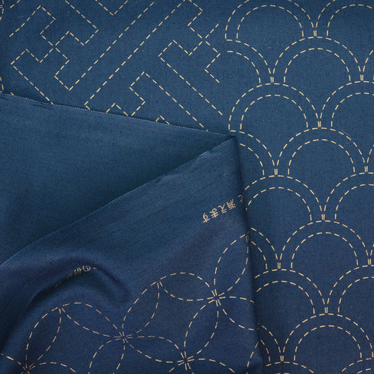 Sashiko Stoff Muster Mix No.2 - Dunkelblau
