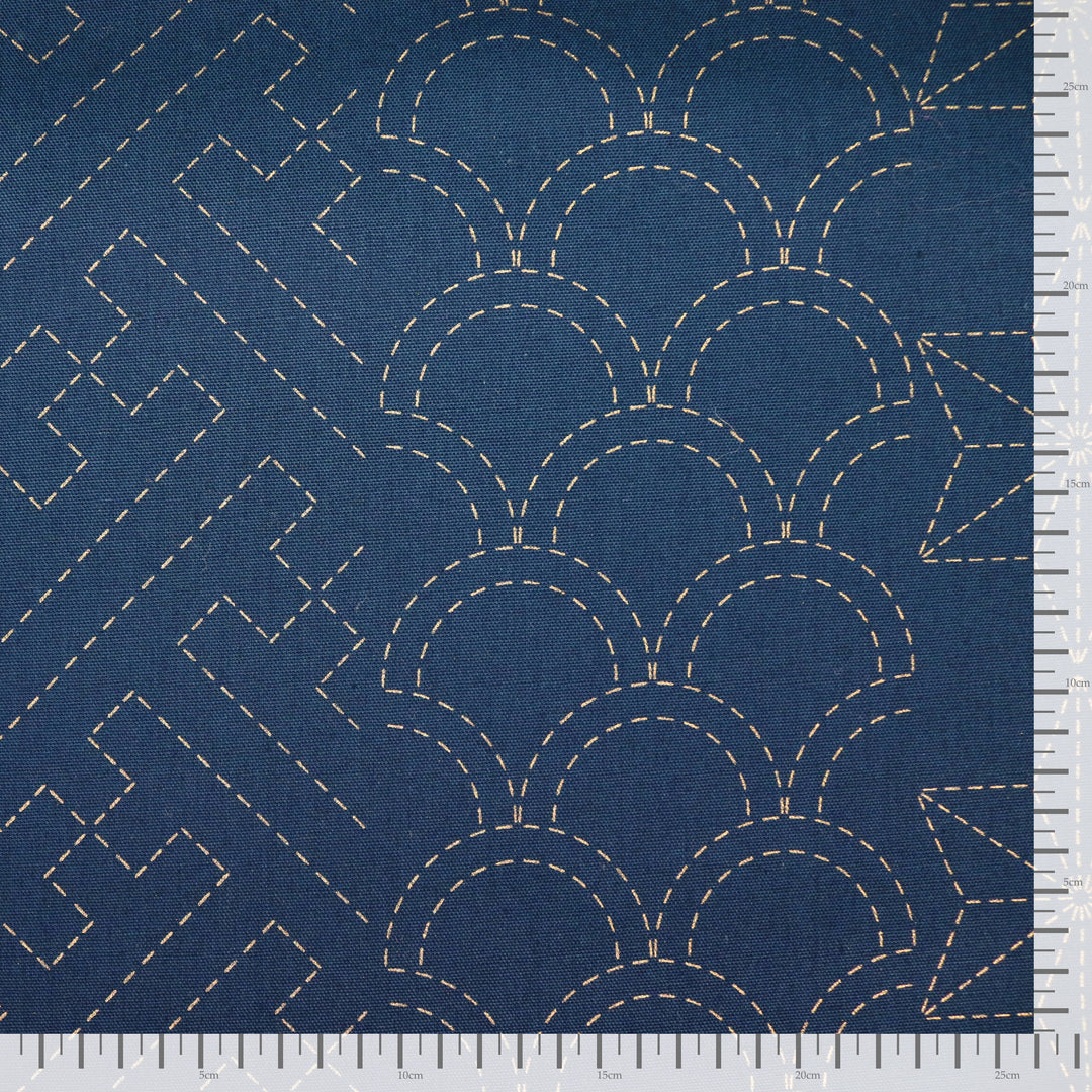 Sashiko Stoff Muster Mix No.2 - Dunkelblau
