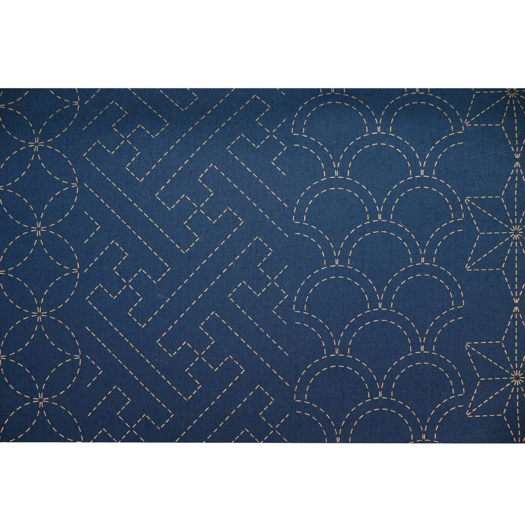 Sashiko Stoff Muster Mix No.2 - Dunkelblau