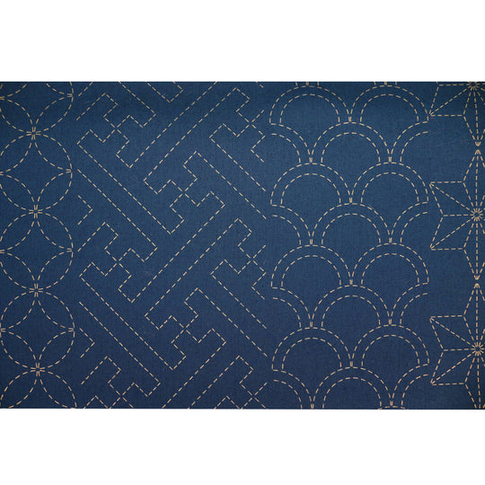 Sashiko Stoff Muster Mix No.2 - Dunkelblau