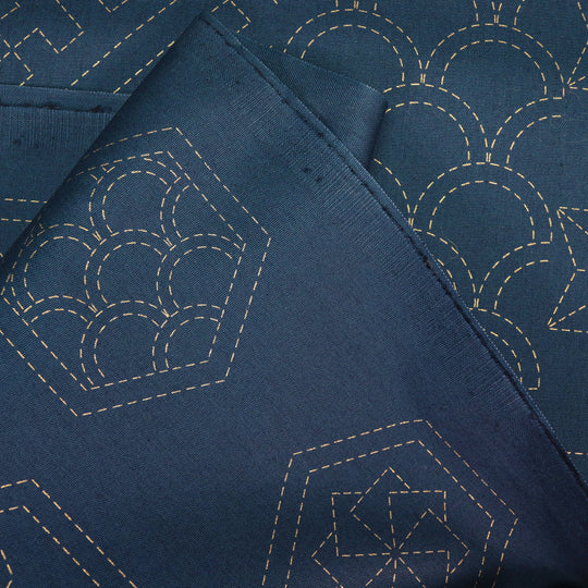 Sashiko Stoff Muster Mix No.2 - Dunkelblau