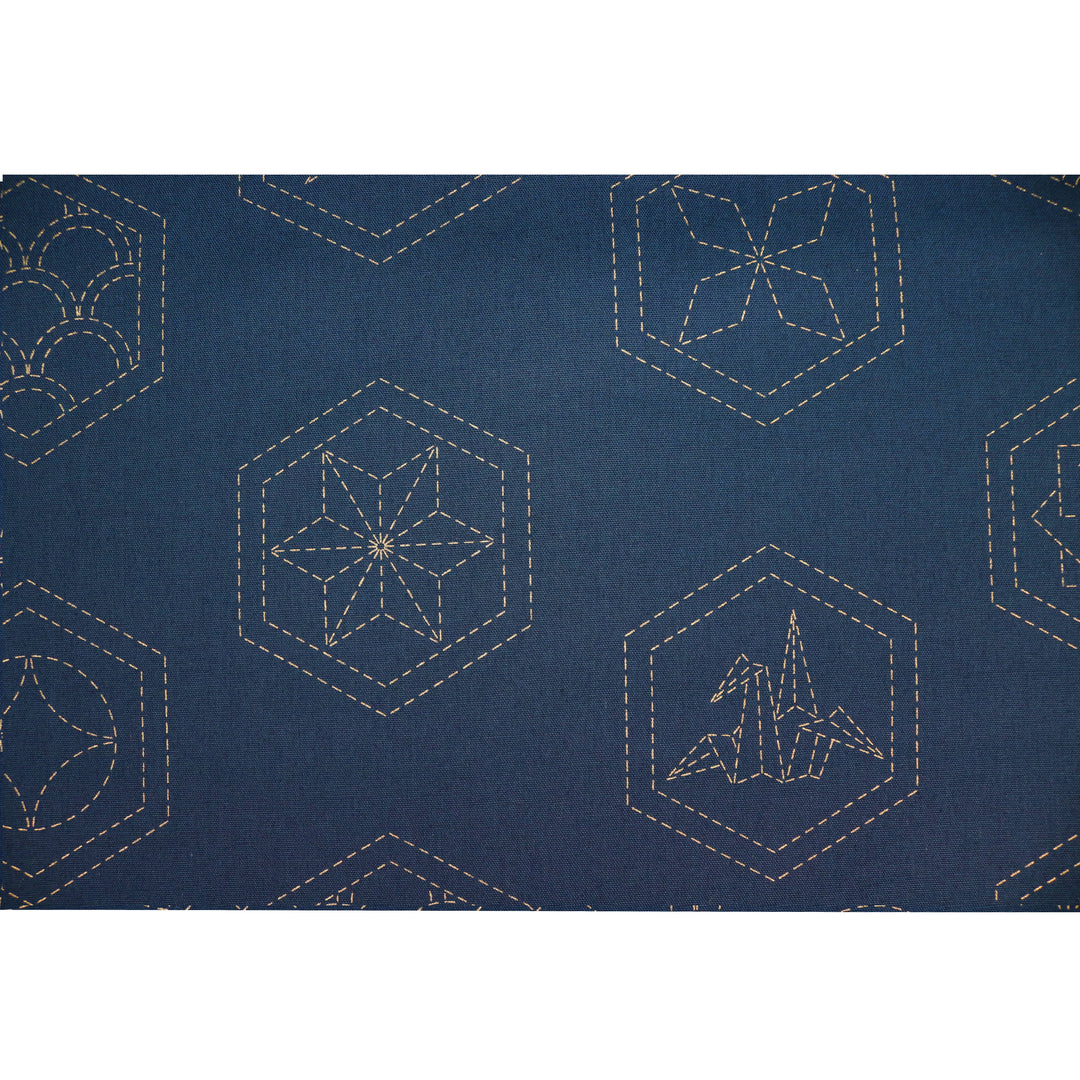 Sashiko Stoff Muster Mix No.2 - Dunkelblau