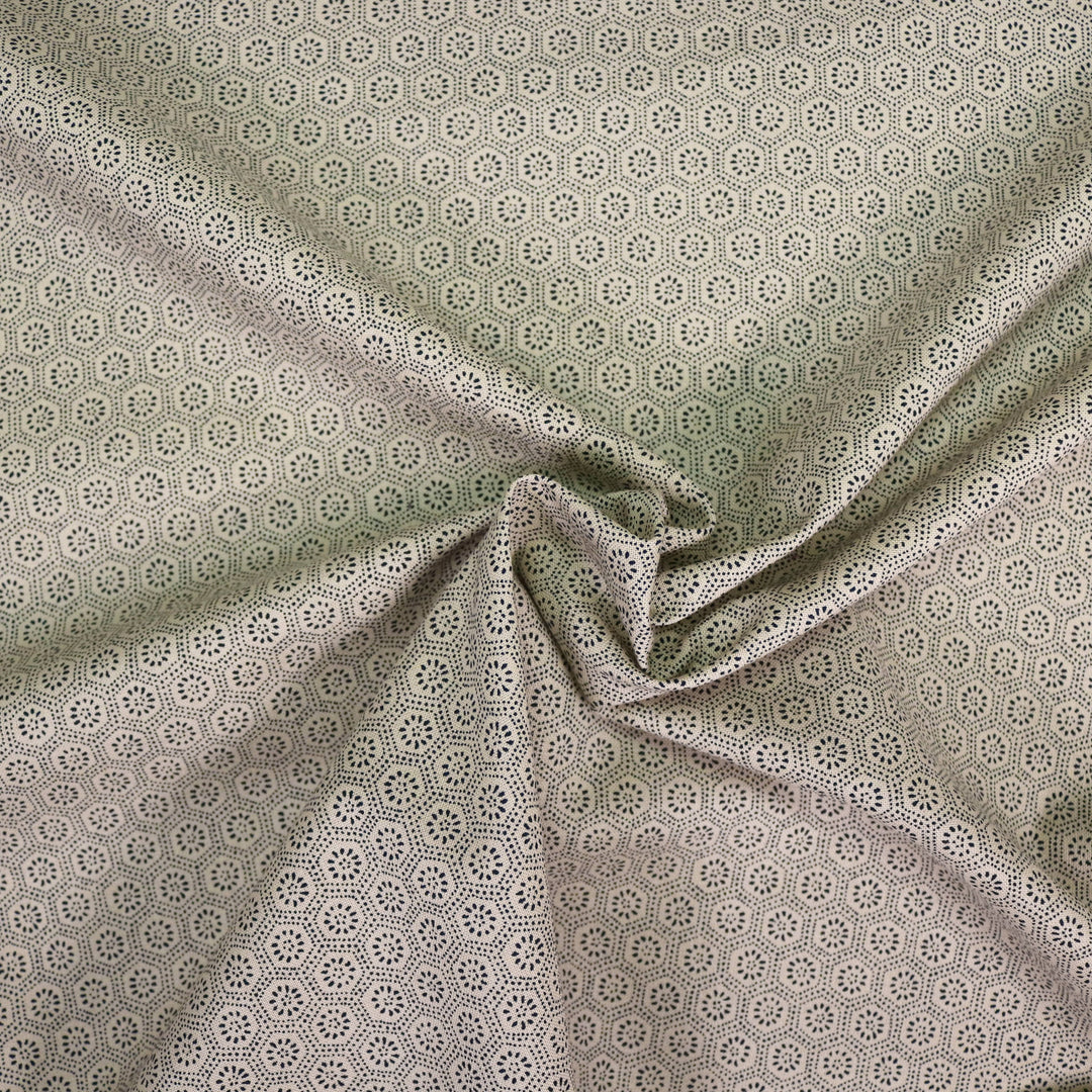 Kleine Blumen & Rauten - Beige