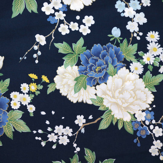 Traditionelle Blumen - Dunkelblau