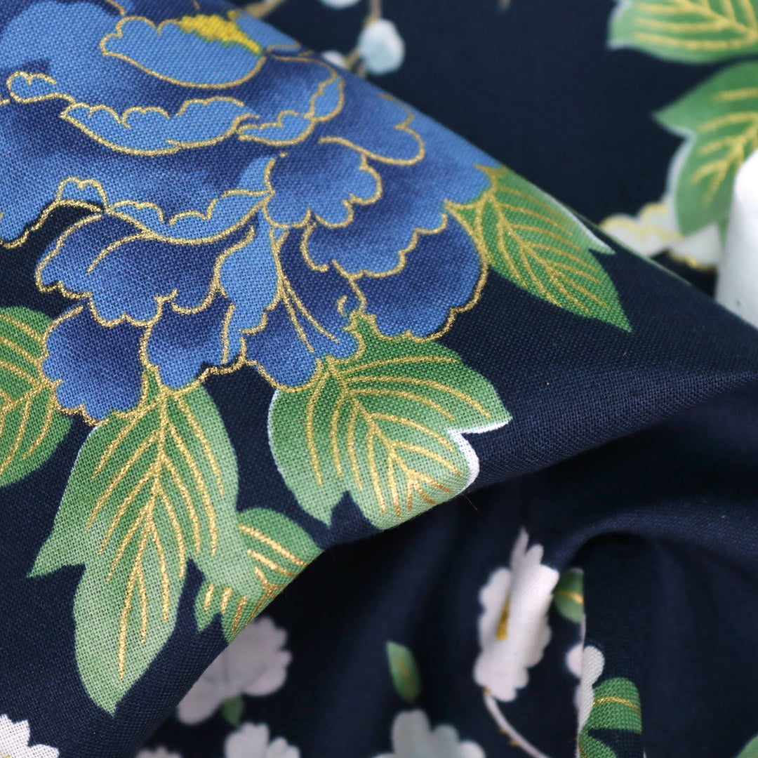 Traditionelle Blumen - Dunkelblau