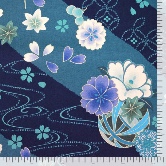 Sakura Kirschblüten & Temari Bälle - Blau