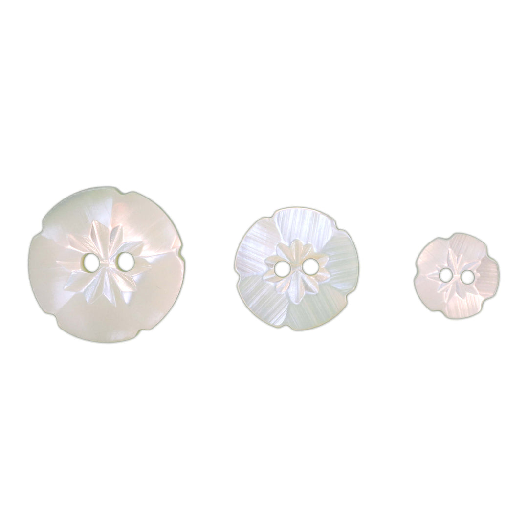 Gravierter Sakura Knopf - creme 20mm | 15mm | 10mm