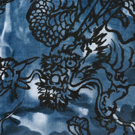 Kalligrafie Drache - Blau