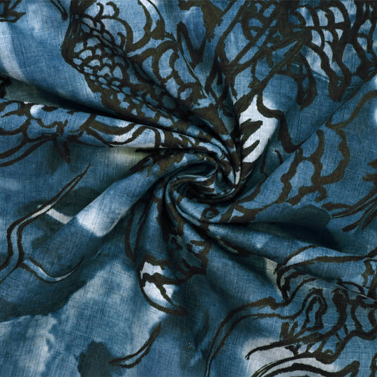 Kalligrafie Drache - Blau