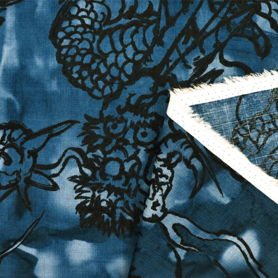 Kalligrafie Drache - Blau