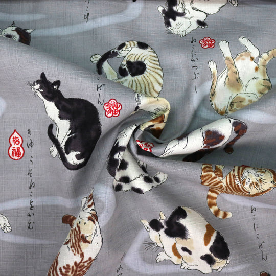 Katzen von Utagawa - Grau
