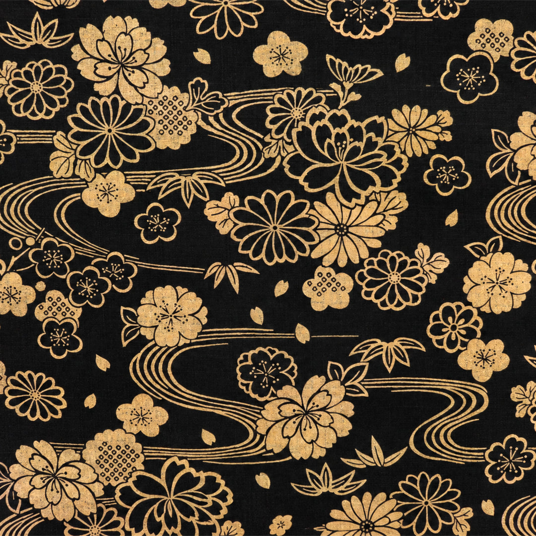 Goldene Blüten - Schwarz