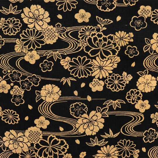 Goldene Blüten - Schwarz