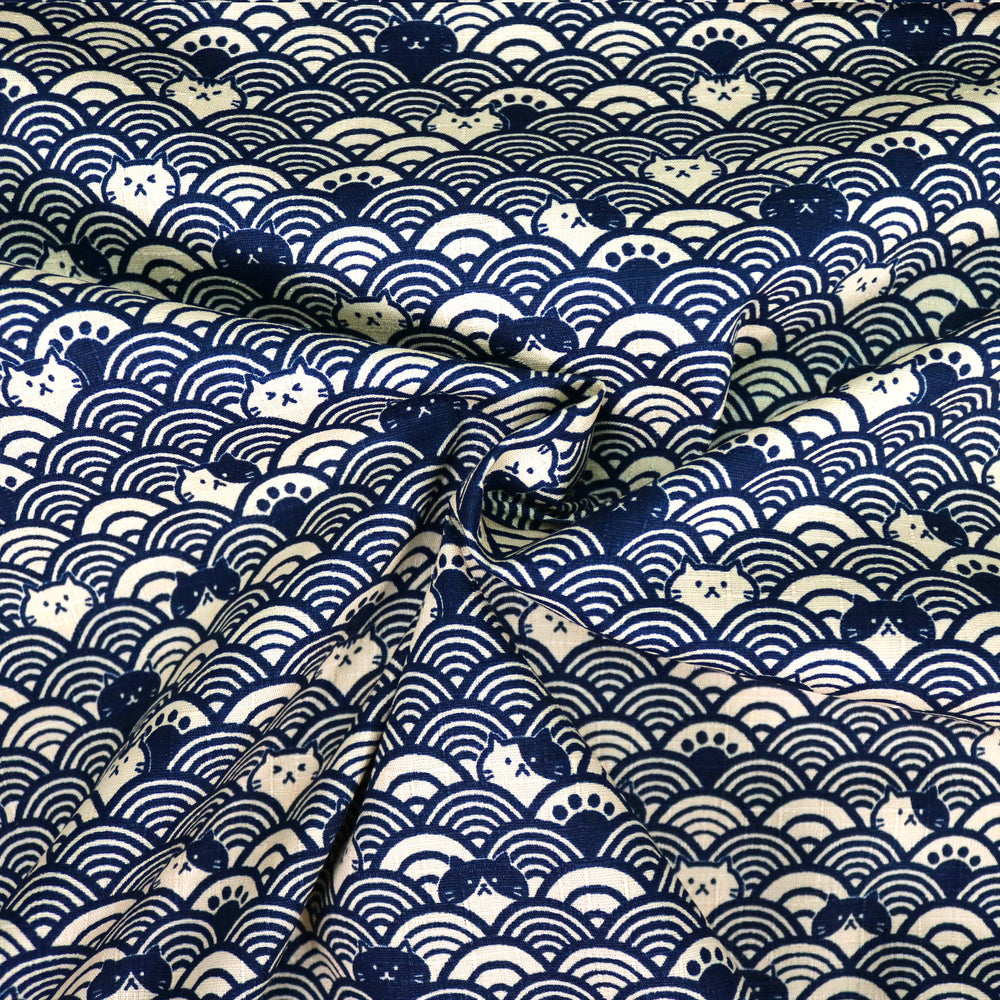 Seigaha to Neko - Dunkelblau