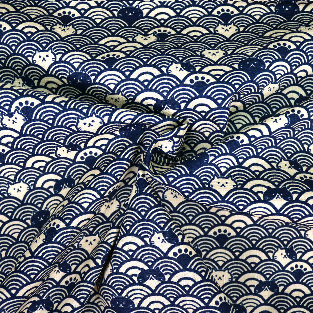 Seigaha to Neko - Dunkelblau