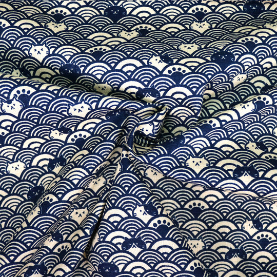 Seigaha to Neko - Dunkelblau